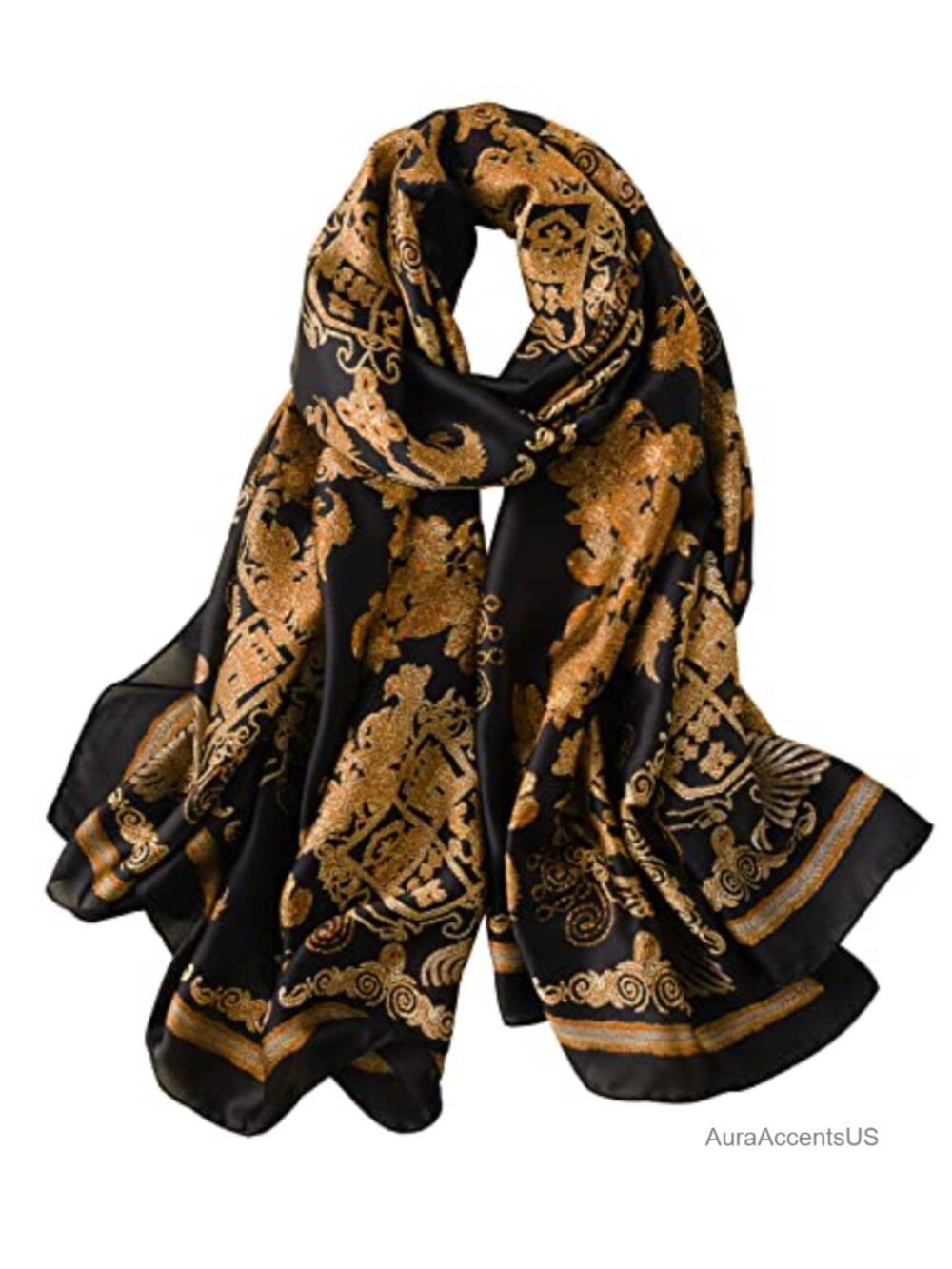 100% Mulberry Silk Scarf Large Long Satin Lightweight Wrap Neck Shawl